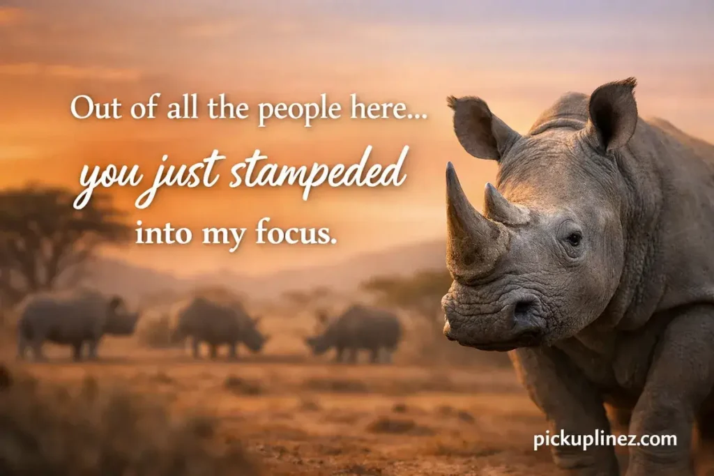 rhino pick up lines funny