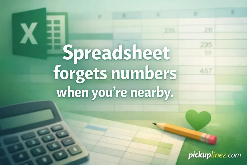 Hilarious excel pick up lines