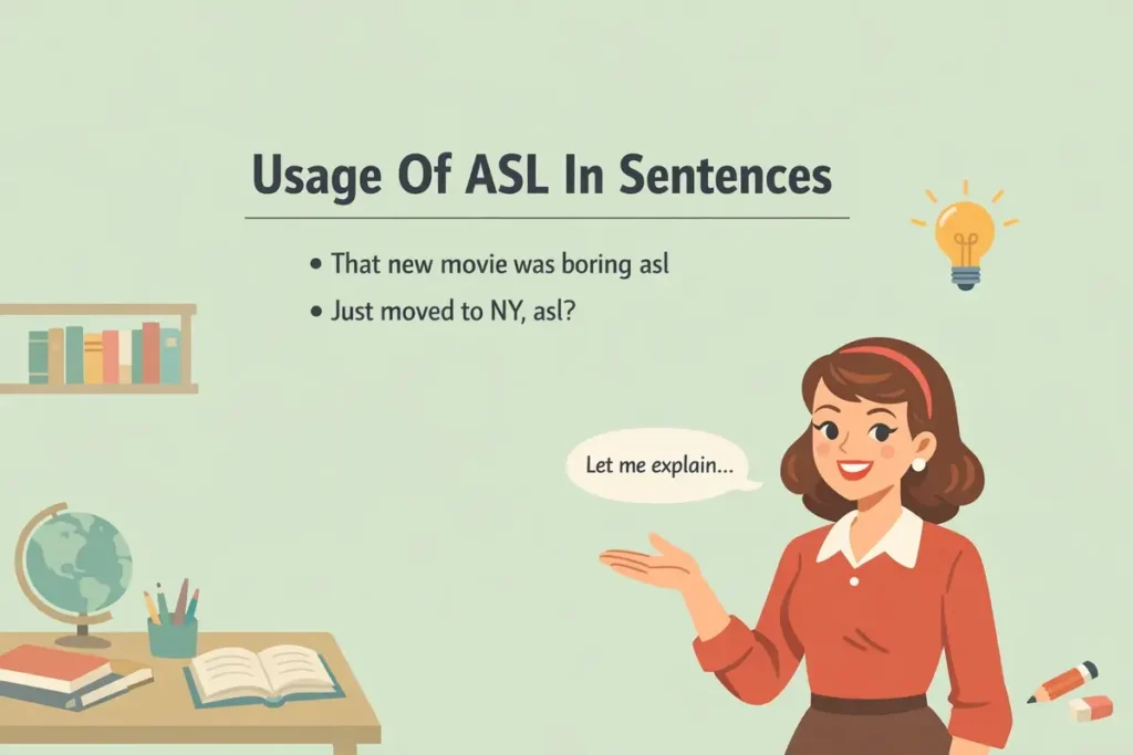 usage of asl in sentences