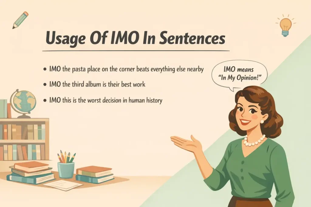 usage of imo in sentences