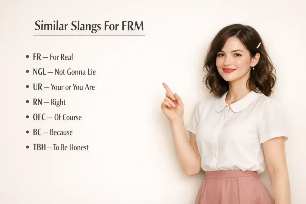 similar slangs to frm